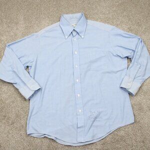 Vintage Sears Dress Shirt Adult 16 1/2,‎ 33 Blue Perma Prest Long Sleeve Button
